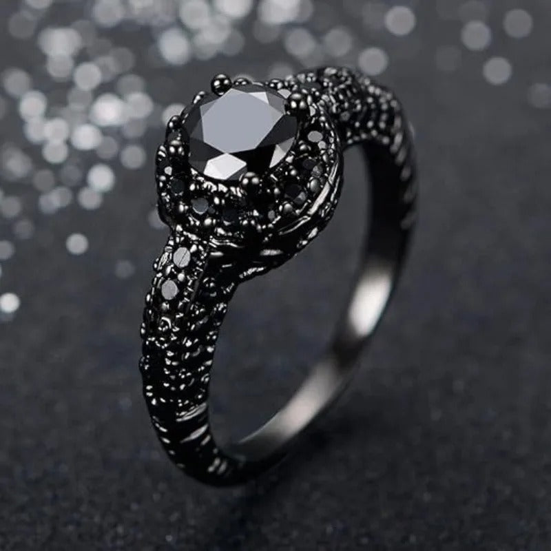 Vintage Black Stone Copper Ring-Maryam Jewelry
