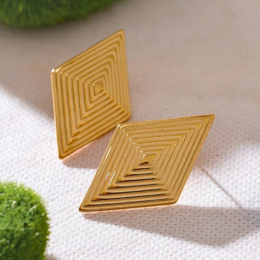 Vintage Gold Diamond Stud Earrings-Maryam Jewelry