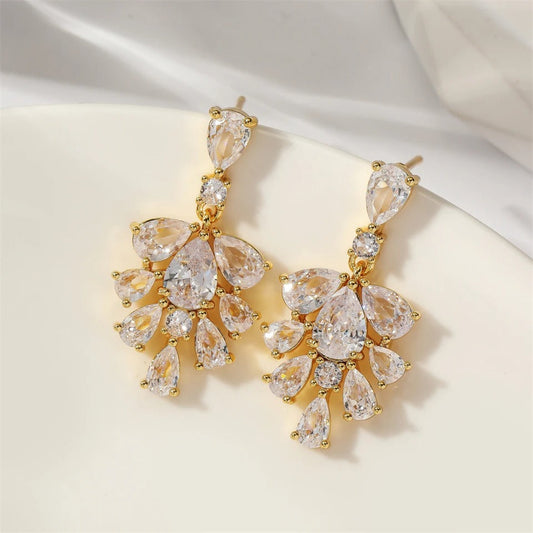 Gold Vintage Chandelier Drop Earrings-Maryam Jewelry