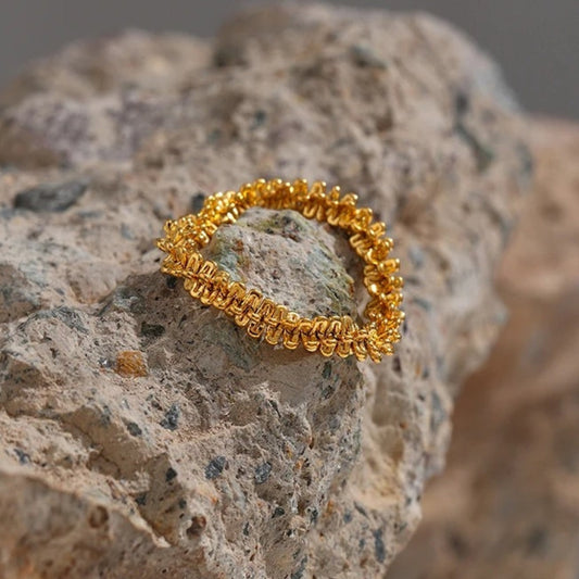 Vintage Rope Style Gold Ring-Maryam Jewelry