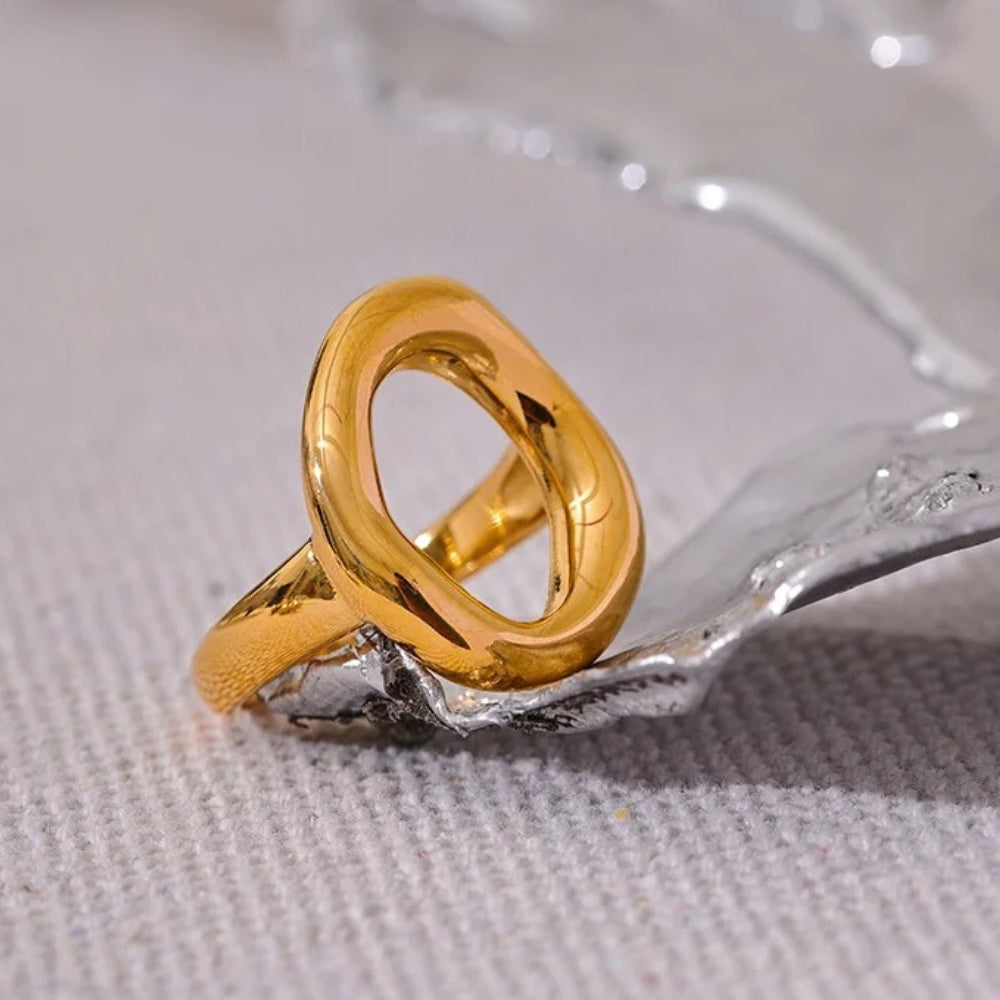 Vintage Modern Hollow Gold Ring-Maryam Jewelry