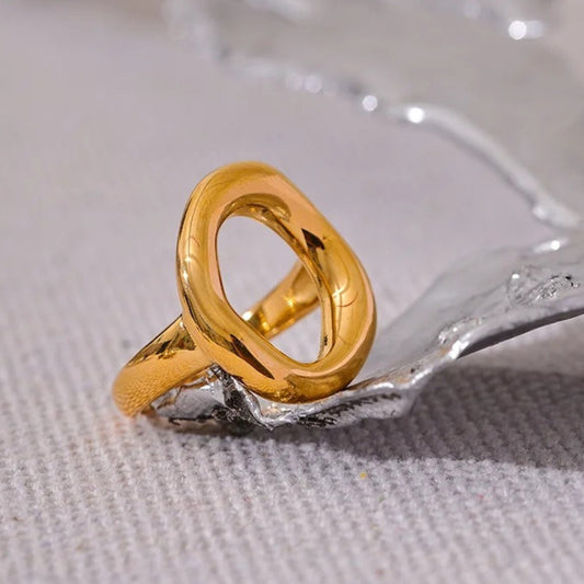 Vintage Modern Hollow Gold Ring-Maryam Jewelry