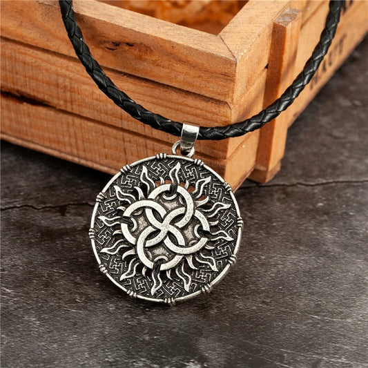 Vintage Silver Sun Knot Pendant Necklace-Maryam Jewelry