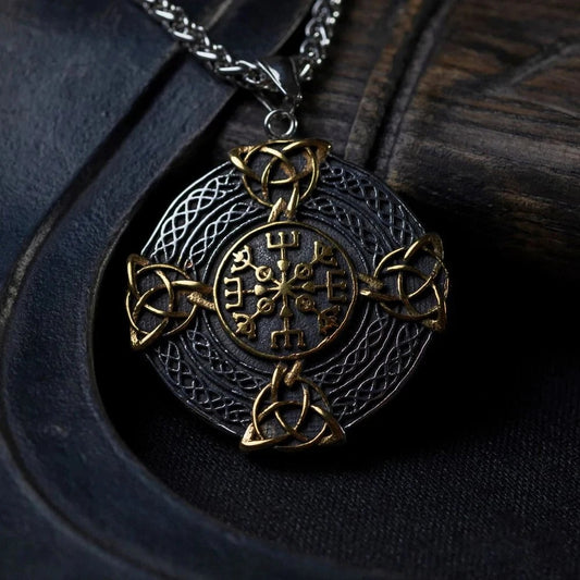Gold & Silver Viking Protection Symbol Necklace-Maryam Jewelry