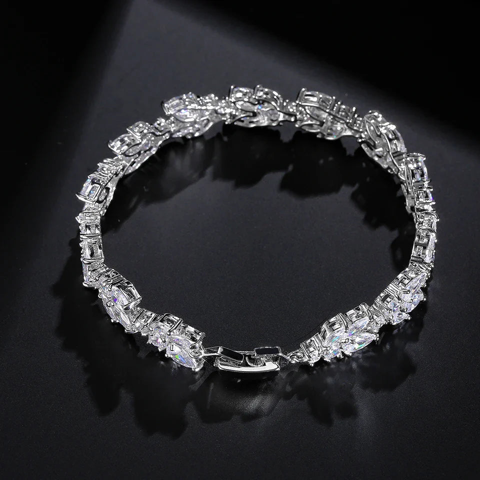 Vintage Sparkling Silver Chain Bracelet-Maryam Jewelry
