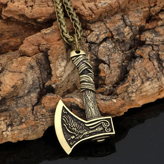 Vintage Norse Axe Pendant Necklace-Maryam Jewelry