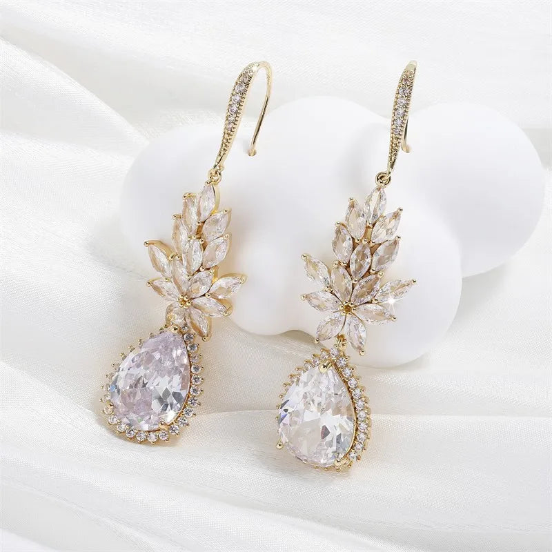 Gold Vintage Glamour Dangle Earrings-Maryam Jewelry