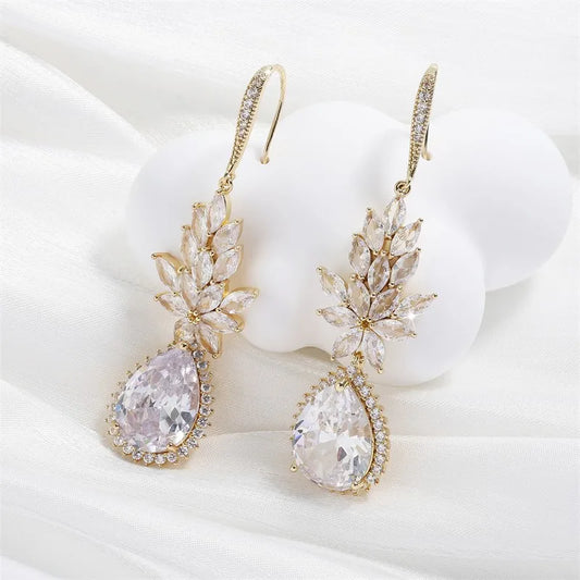 Gold Vintage Glamour Dangle Earrings-Maryam Jewelry