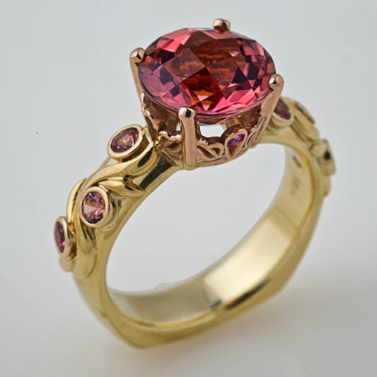 Vintage Garnet Gold Ring-Maryam Jewelry