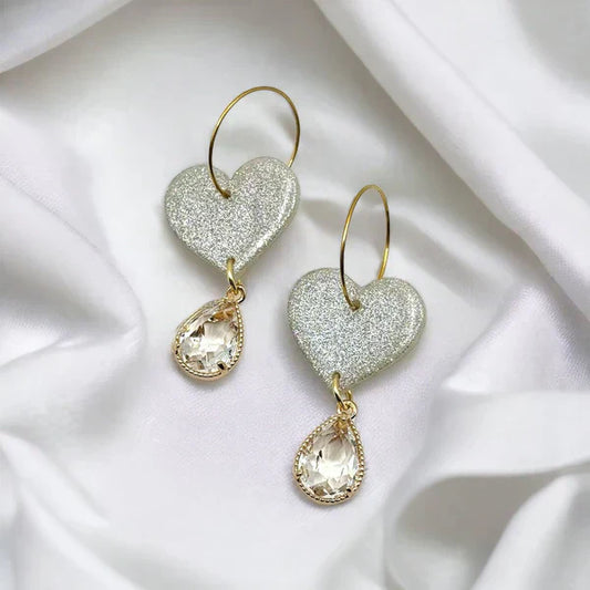 Vintage Heart Bright Earrings-Maryam Jewelry